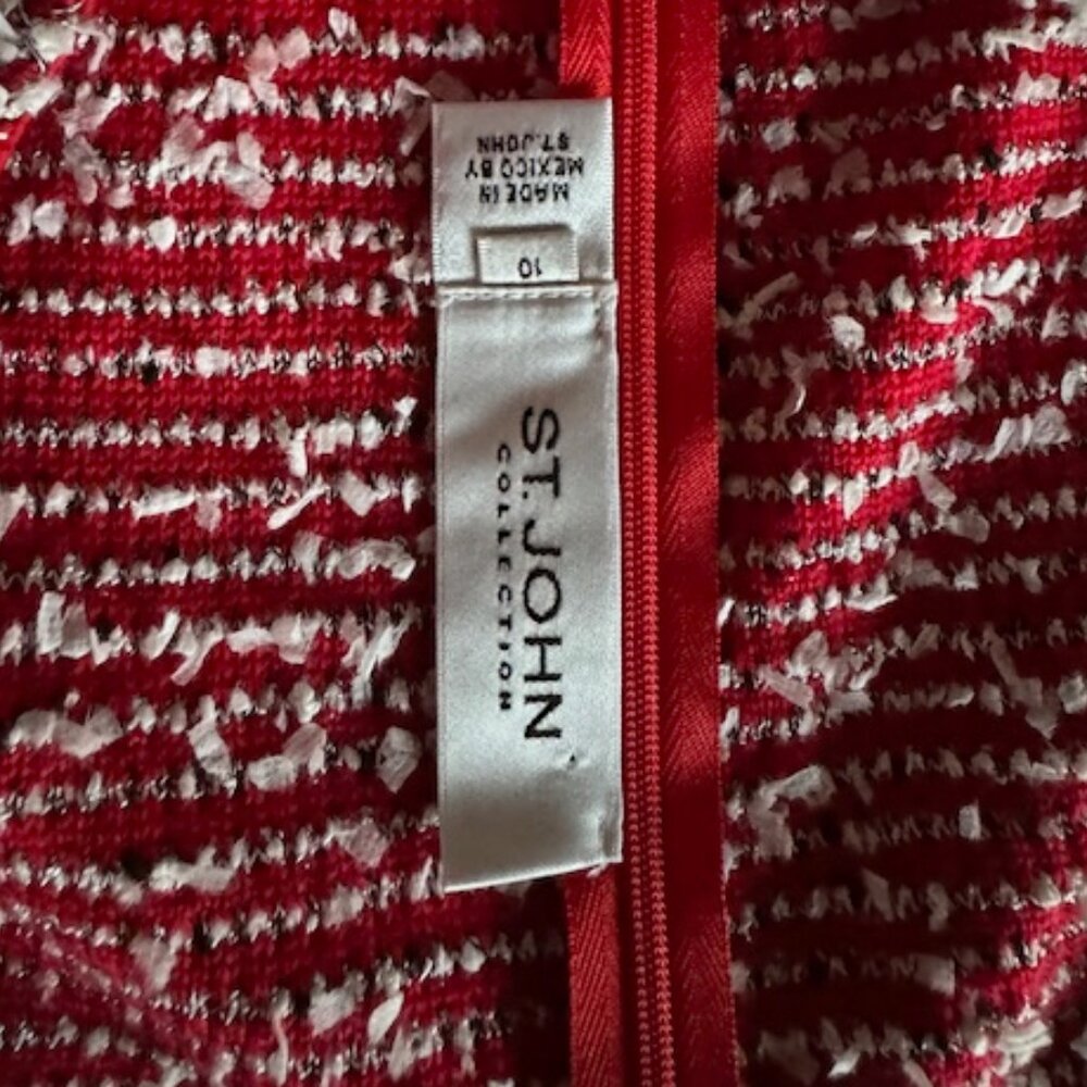 ST. JOHN SLIGHTLY STRETCHY RED KNIT DRESS